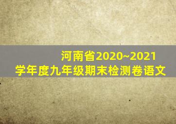 河南省2020~2021学年度九年级期末检测卷语文