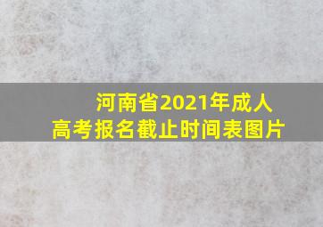 河南省2021年成人高考报名截止时间表图片