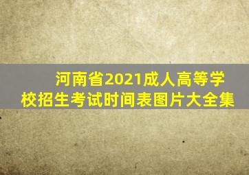 河南省2021成人高等学校招生考试时间表图片大全集