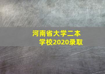 河南省大学二本学校2020录取