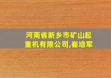 河南省新乡市矿山起重机有限公司,崔培军