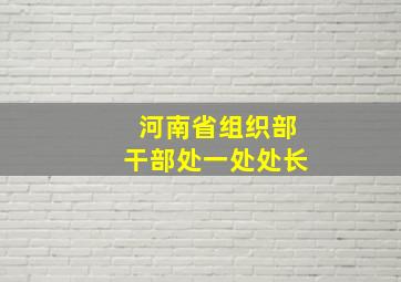 河南省组织部干部处一处处长