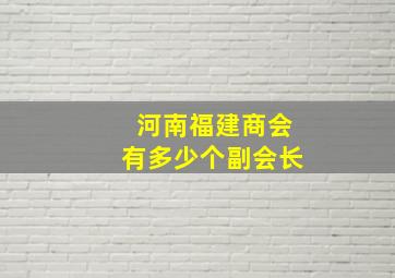 河南福建商会有多少个副会长