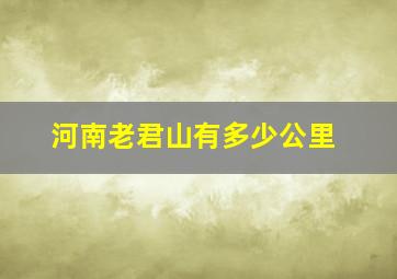 河南老君山有多少公里