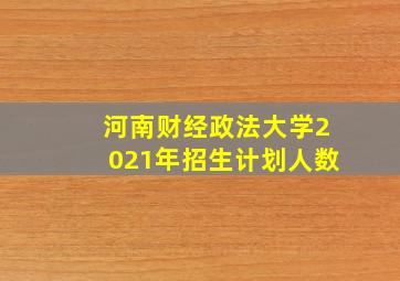 河南财经政法大学2021年招生计划人数