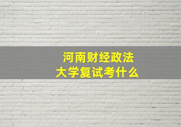 河南财经政法大学复试考什么