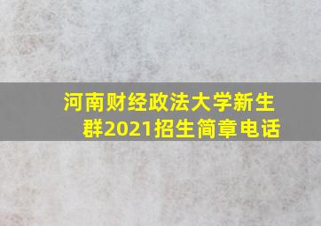 河南财经政法大学新生群2021招生简章电话