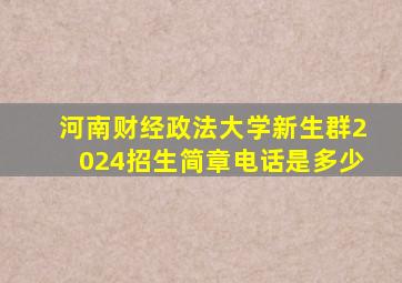 河南财经政法大学新生群2024招生简章电话是多少