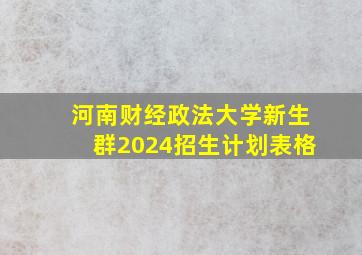 河南财经政法大学新生群2024招生计划表格