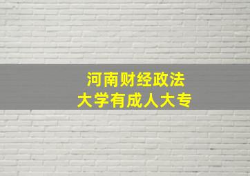 河南财经政法大学有成人大专