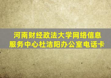 河南财经政法大学网络信息服务中心杜洁阳办公室电话卡