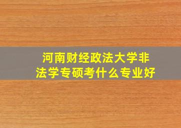 河南财经政法大学非法学专硕考什么专业好