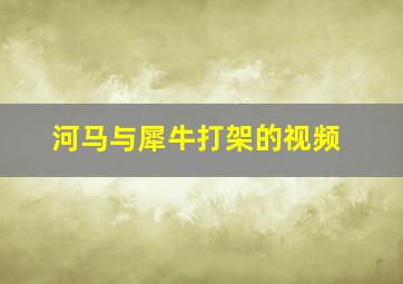 河马与犀牛打架的视频