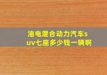 油电混合动力汽车suv七座多少钱一辆啊