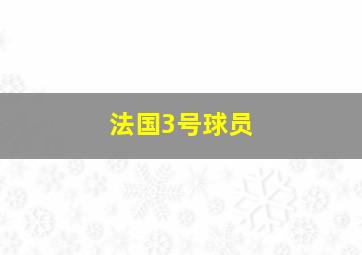 法国3号球员