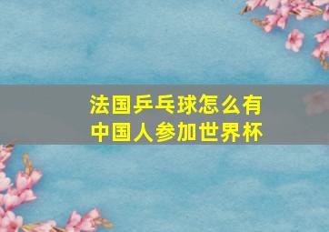 法国乒乓球怎么有中国人参加世界杯