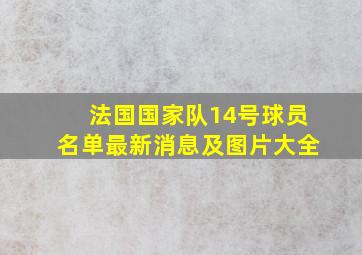 法国国家队14号球员名单最新消息及图片大全