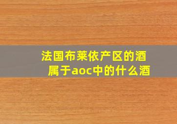 法国布莱依产区的酒属于aoc中的什么酒