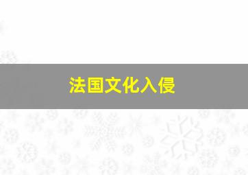 法国文化入侵