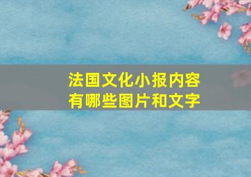 法国文化小报内容有哪些图片和文字