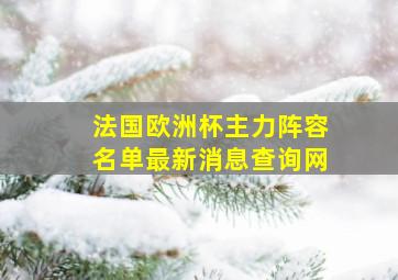 法国欧洲杯主力阵容名单最新消息查询网