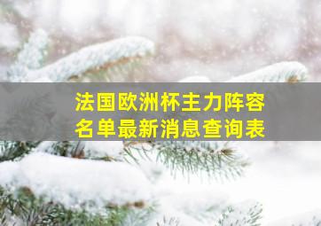 法国欧洲杯主力阵容名单最新消息查询表