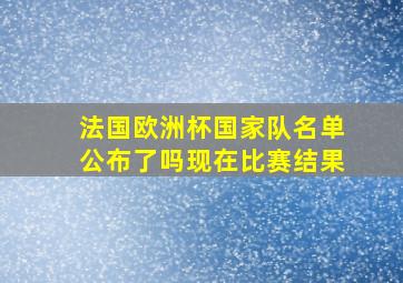 法国欧洲杯国家队名单公布了吗现在比赛结果