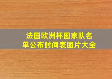 法国欧洲杯国家队名单公布时间表图片大全