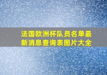 法国欧洲杯队员名单最新消息查询表图片大全