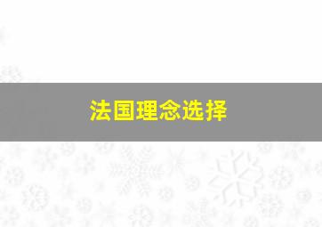 法国理念选择