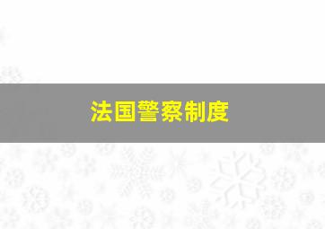 法国警察制度