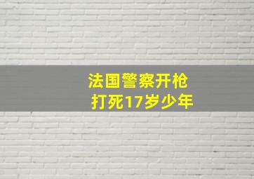 法国警察开枪打死17岁少年