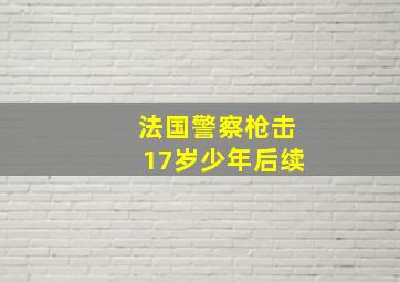 法国警察枪击17岁少年后续