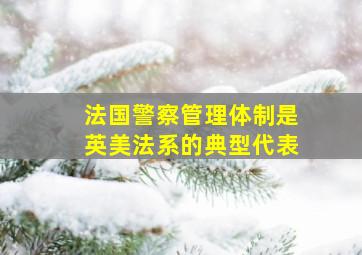 法国警察管理体制是英美法系的典型代表