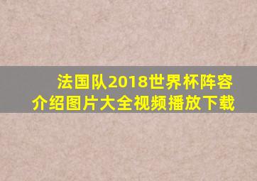 法国队2018世界杯阵容介绍图片大全视频播放下载