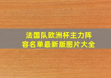 法国队欧洲杯主力阵容名单最新版图片大全