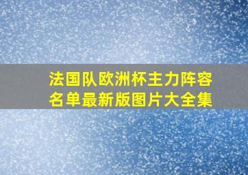 法国队欧洲杯主力阵容名单最新版图片大全集