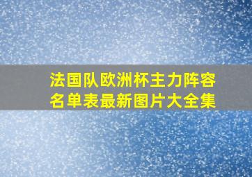 法国队欧洲杯主力阵容名单表最新图片大全集