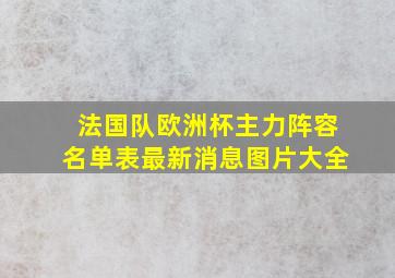 法国队欧洲杯主力阵容名单表最新消息图片大全