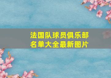 法国队球员俱乐部名单大全最新图片