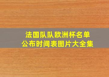 法国队队欧洲杯名单公布时间表图片大全集