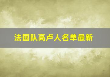 法国队高卢人名单最新