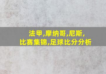 法甲,摩纳哥,尼斯,比赛集锦,足球比分分析