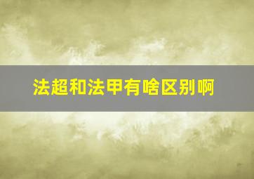 法超和法甲有啥区别啊