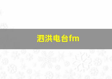 泗洪电台fm