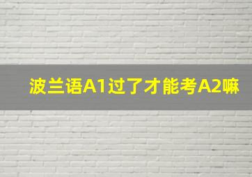 波兰语A1过了才能考A2嘛