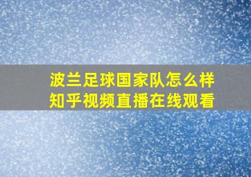 波兰足球国家队怎么样知乎视频直播在线观看