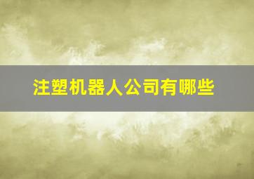 注塑机器人公司有哪些