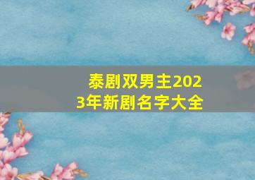 泰剧双男主2023年新剧名字大全