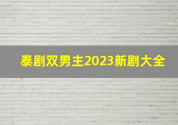 泰剧双男主2023新剧大全